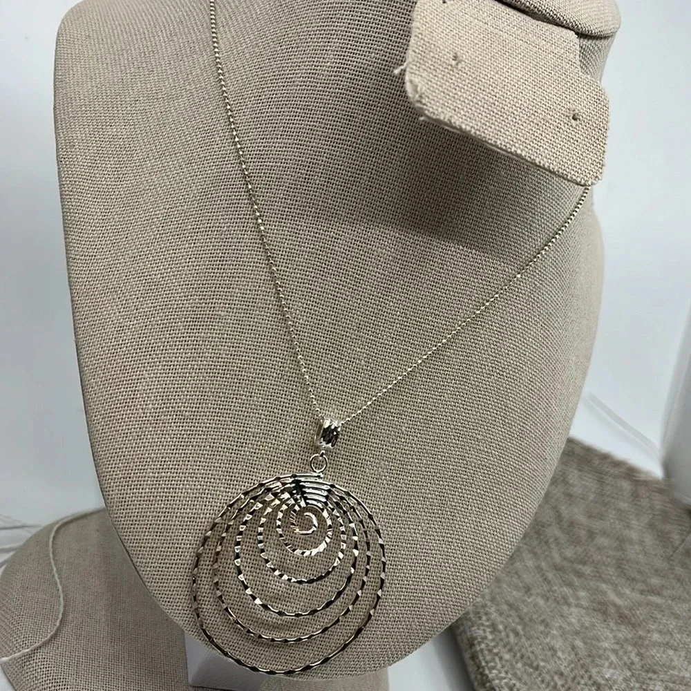 ✨Italian Elegance 925 Silver Spiral Pendant 16 - 18
